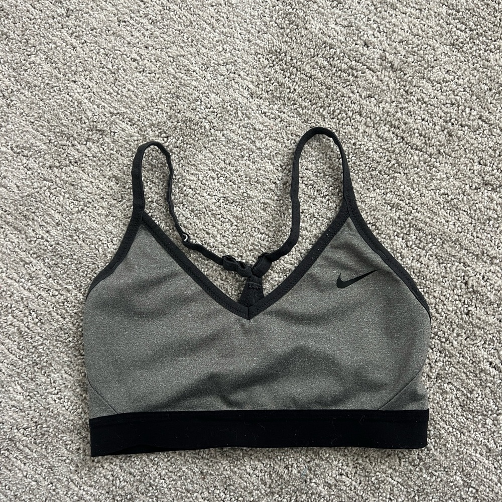 Gray nike light support sports bra